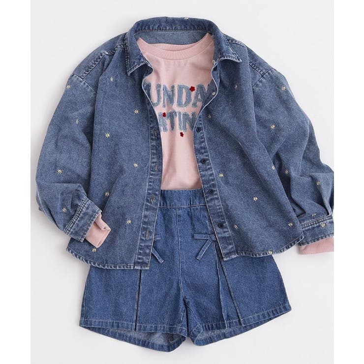 【100-150cm】デニムロゴデザインロンT | SHOO・LA・RUE | 詳細画像8 