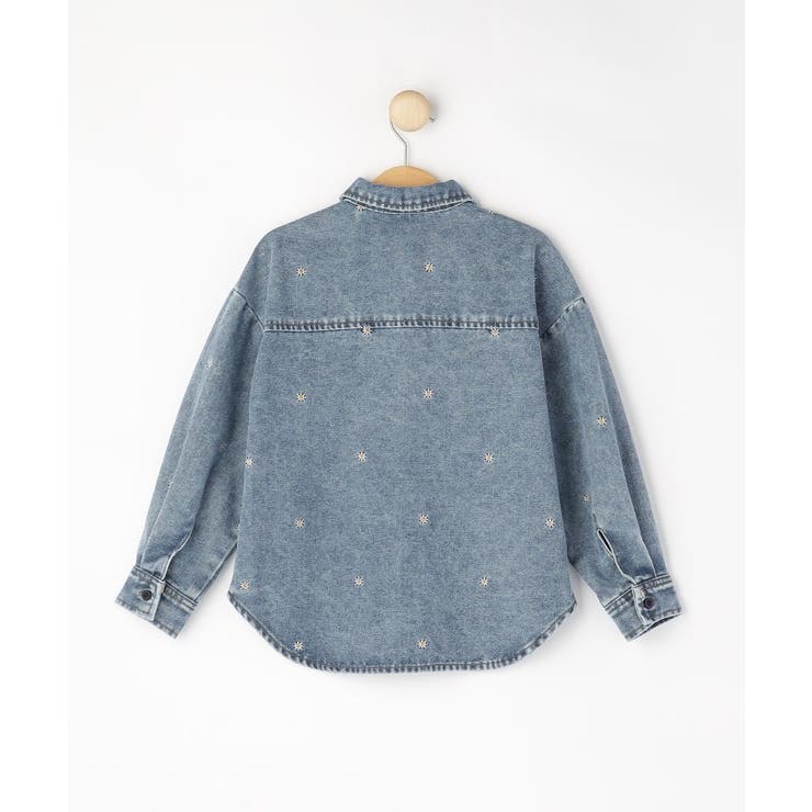 【100-150cm】フラワー刺繍デニムシャツ | SHOO・LA・RUE | 詳細画像2 