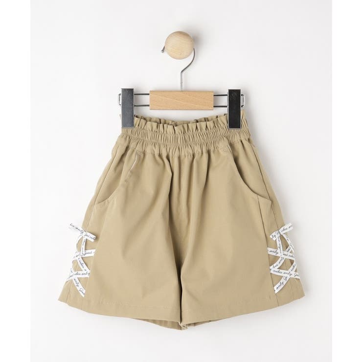 ベージュ(052) | 【100-150cm】サイドレースアップショートパンツ | SHOO・LA・RUE