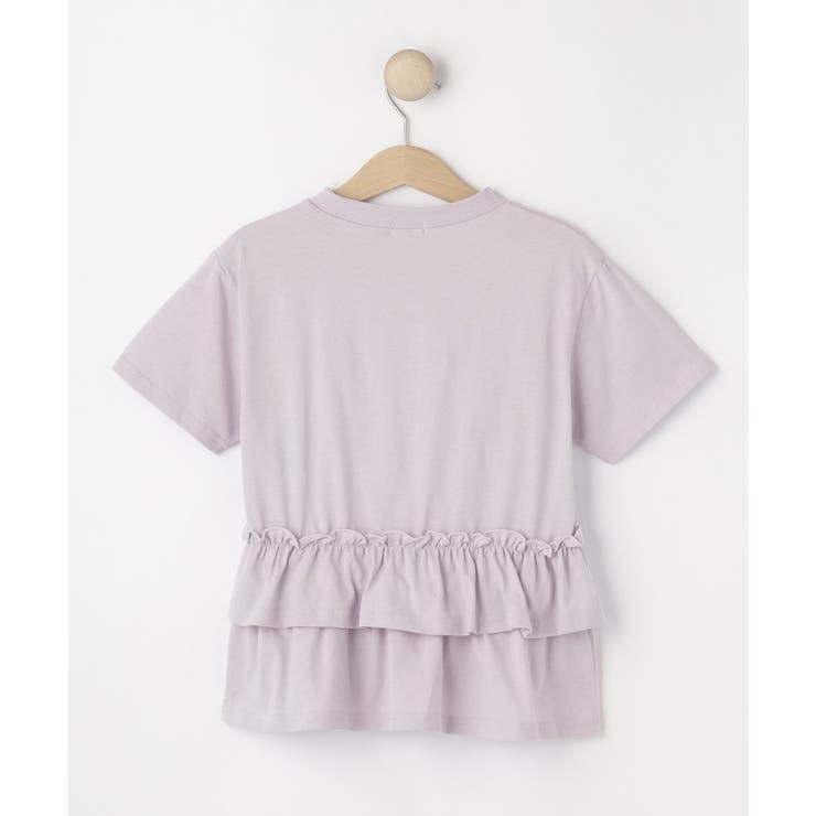 【100-150cm】裾フリルハート刺繍Tシャツ | SHOO・LA・RUE | 詳細画像2 