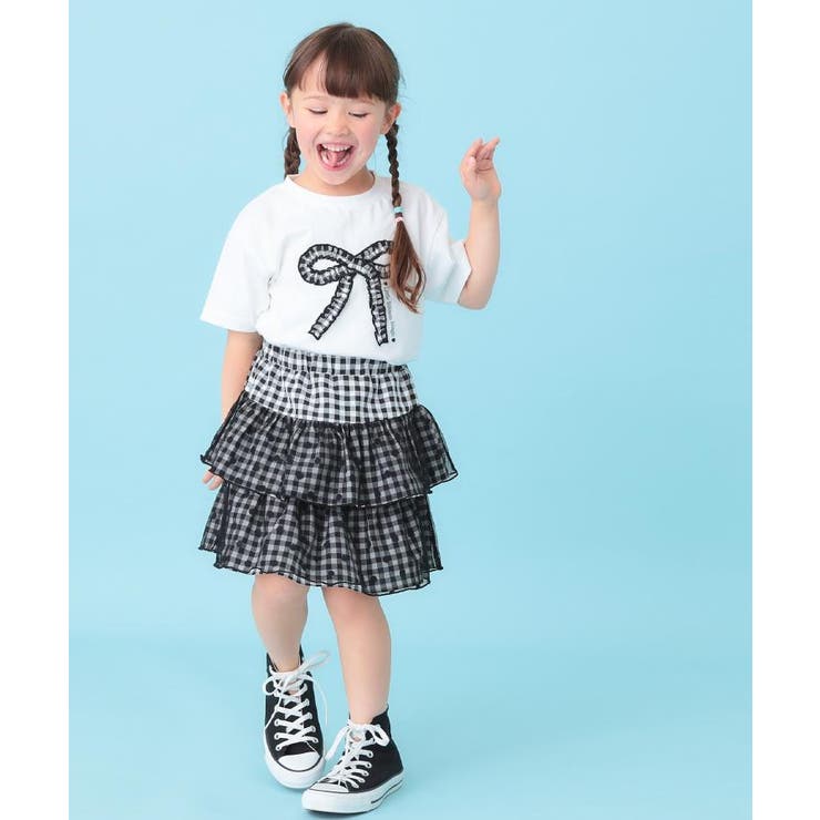 【100-150cm】ギンガムリボンTシャツ | SHOO・LA・RUE | 詳細画像16 