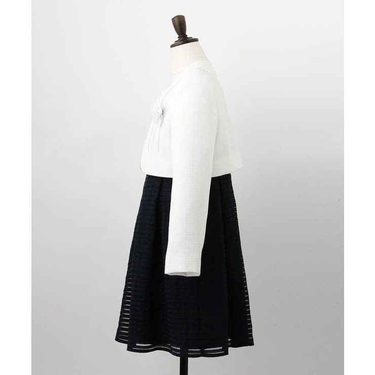 【110-130cm/3点セット/セレモニー/入卒】シアーボーダーワンピース | SHOO・LA・RUE | 詳細画像2 