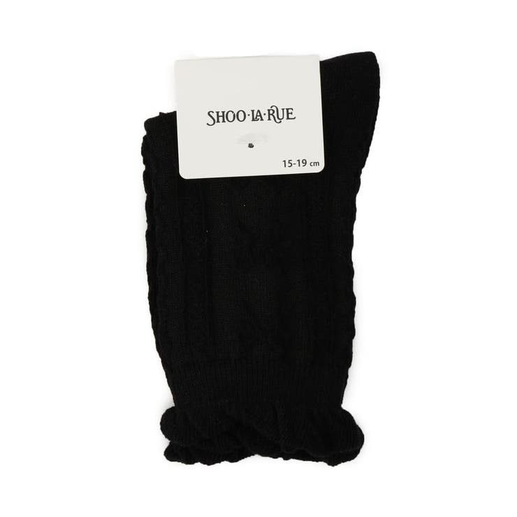 ブラック(019) | フロートリボン柄クルー丈ソックス | SHOO・LA・RUE