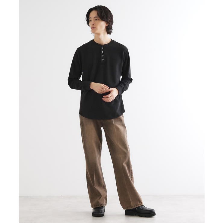 ワッフル＆スムースプレートヘンリーカットソー | tk.TAKEO KIKUCHI | 詳細画像8 