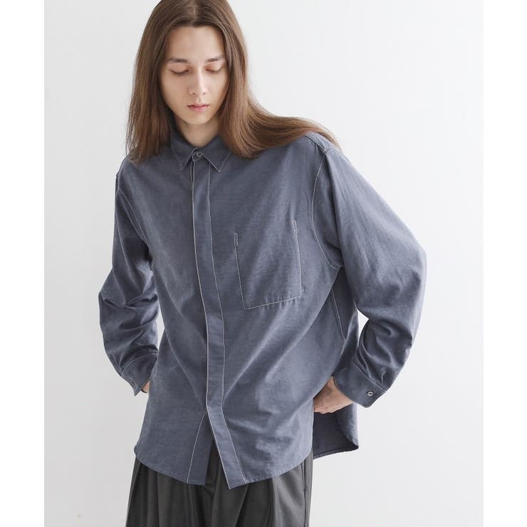 サックスブルー(090) | ビンテージフィブリルライクシャツ | tk.TAKEO KIKUCHI