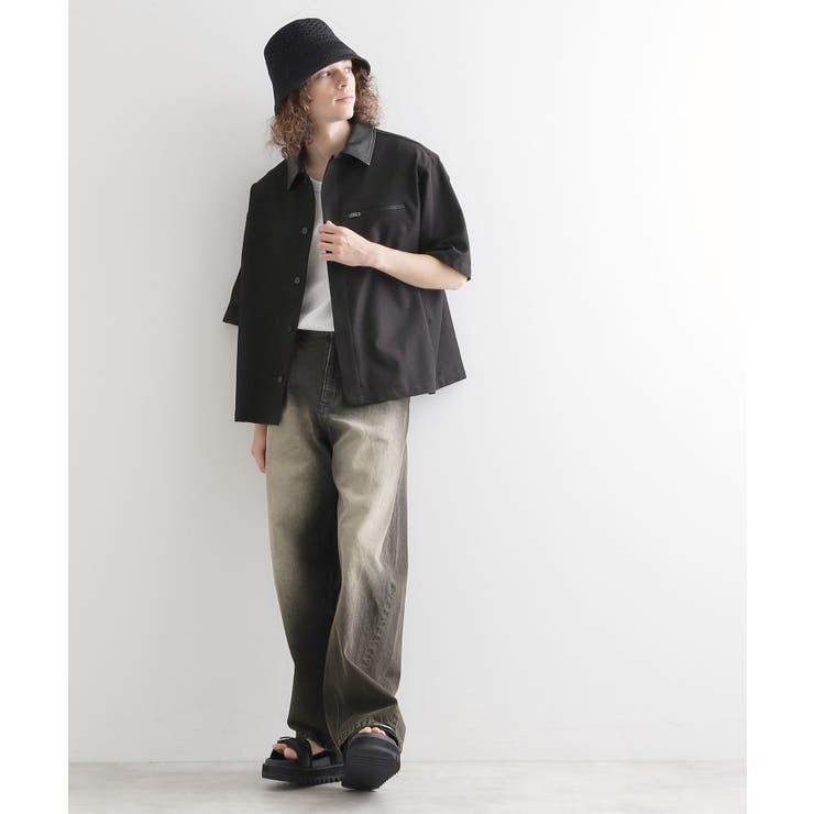 衿配色ワーカーシャツアウター | tk.TAKEO KIKUCHI | 詳細画像3 