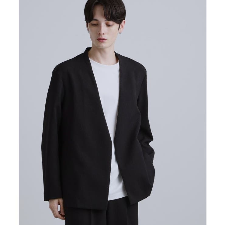 ブラック(019) | 【セットアップ対応】テッククレープノーカラージャケット | tk.TAKEO KIKUCHI