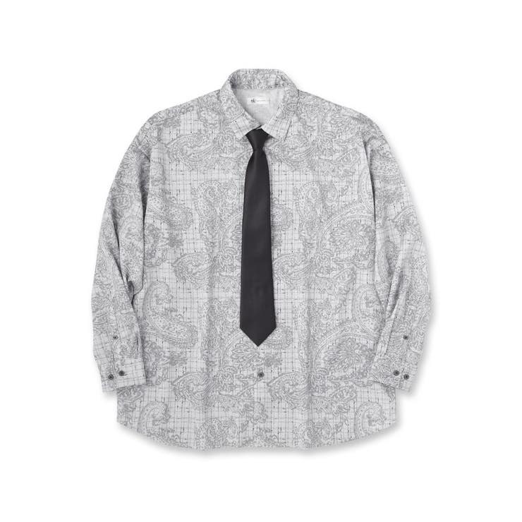 【ネクタイ付】チェックオンペイズリージャカードシャツ | tk.TAKEO KIKUCHI | 詳細画像1 