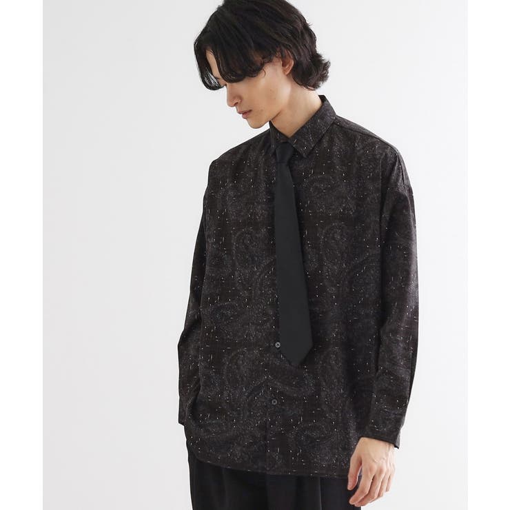 【ネクタイ付】チェックオンペイズリージャカードシャツ | tk.TAKEO KIKUCHI | 詳細画像8 