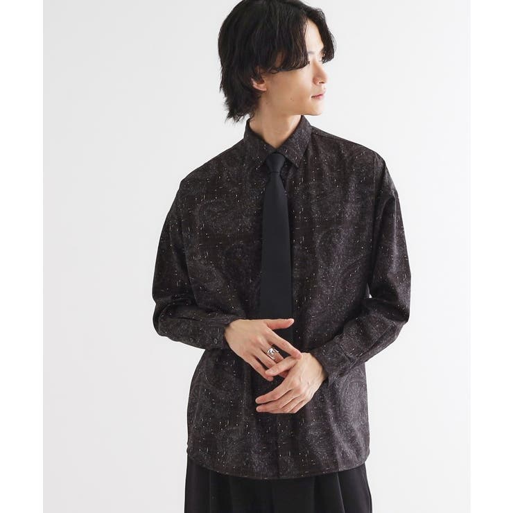 ブラック(419) | 【ネクタイ付】チェックオンペイズリージャカードシャツ | tk.TAKEO KIKUCHI