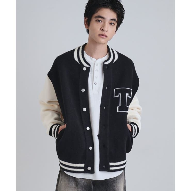 ブラック(519) | ダブルジャカードニットスタジャン | tk.TAKEO KIKUCHI