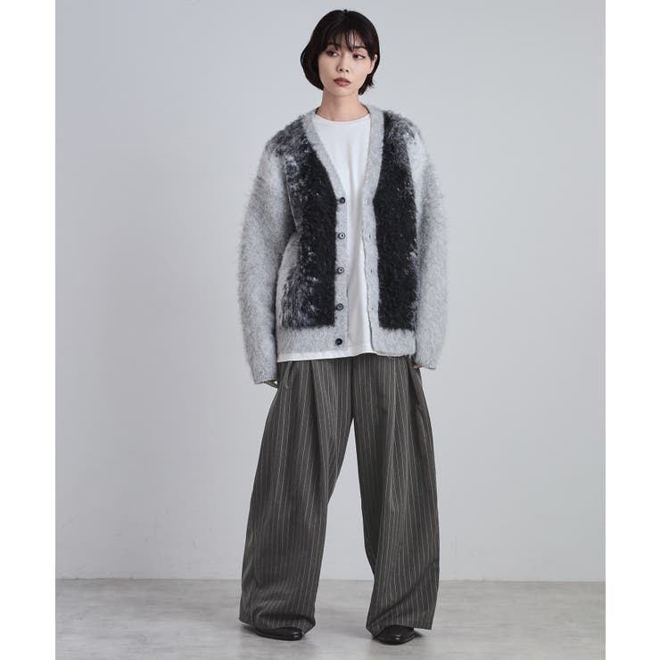 ボールドストライプシャギーニットVカーディガン | tk.TAKEO KIKUCHI | 詳細画像8 