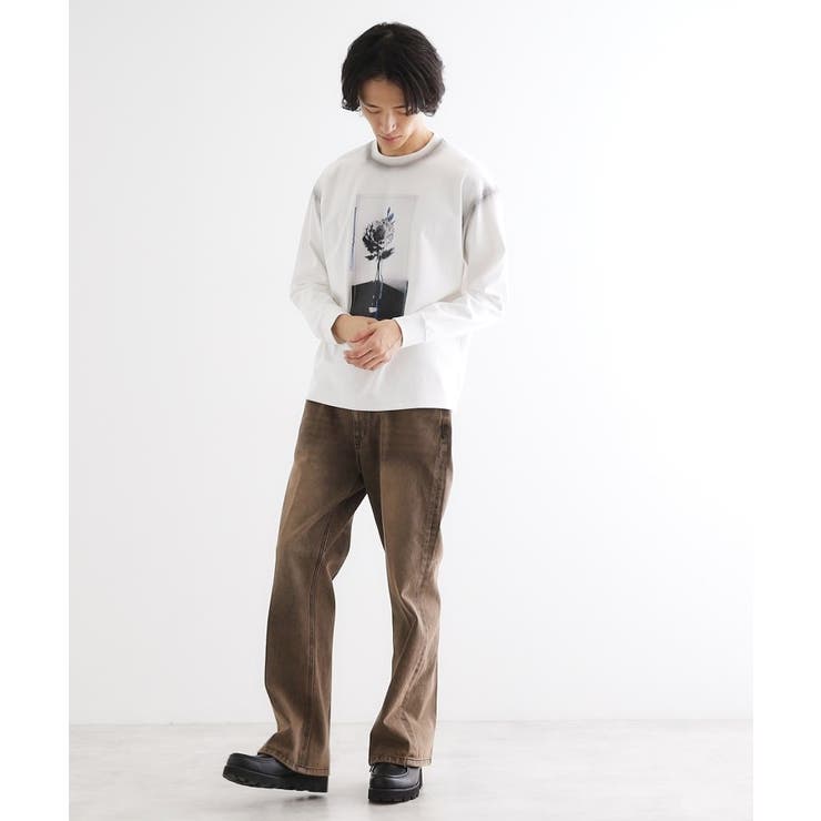 フラワーフォトエンブロヘビーウェイトスムースTシャツ | tk.TAKEO KIKUCHI | 詳細画像4 