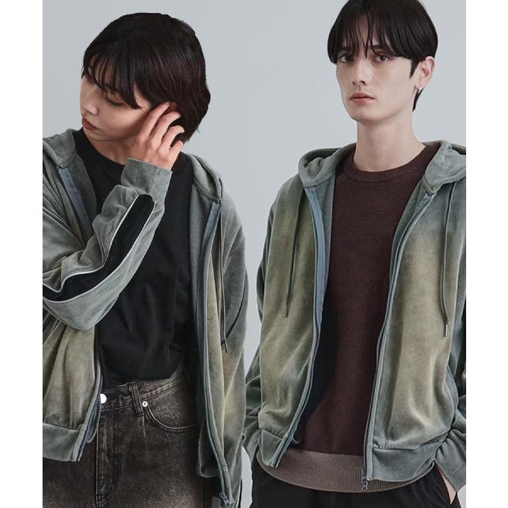 ライトグレー(011) | ヴィンテージライクベロアジップパーカー | tk.TAKEO KIKUCHI