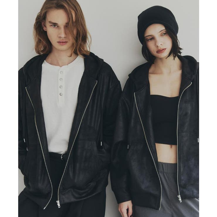 ブラック(019) | ヴィンテージライクプリント ジップパーカー | tk.TAKEO KIKUCHI