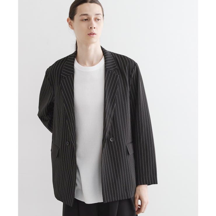 ブラック(319) | 【セットアップ対応】ピンストライプルーズジャケット | tk.TAKEO KIKUCHI