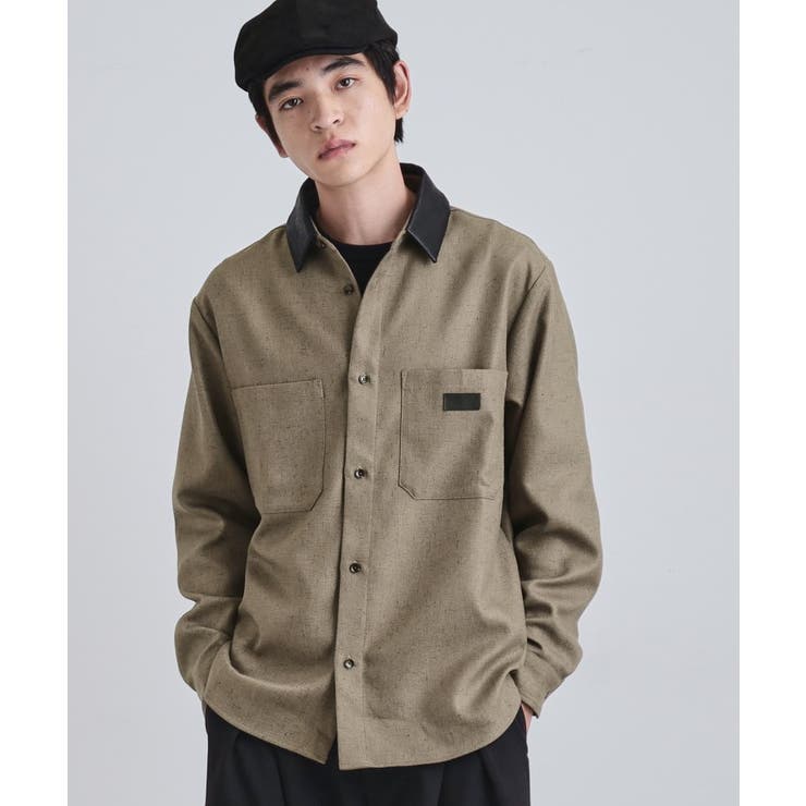 ライトベージュ(051) | ヘリンボーンワーカーシャツ | tk.TAKEO KIKUCHI