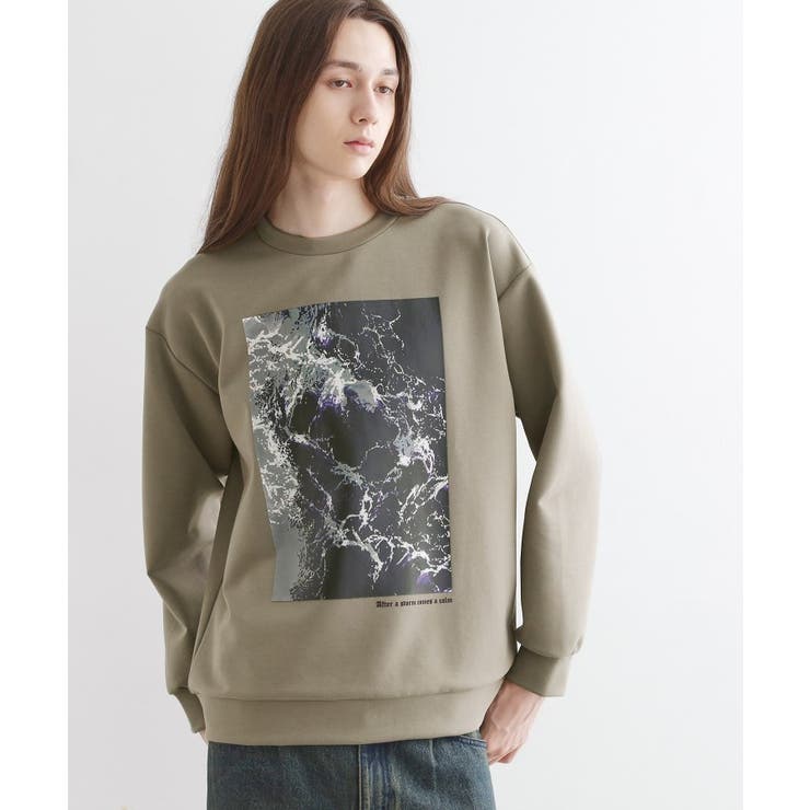 グレージュ(050) | ライトニングウェーブダンボールスウェット | tk.TAKEO KIKUCHI