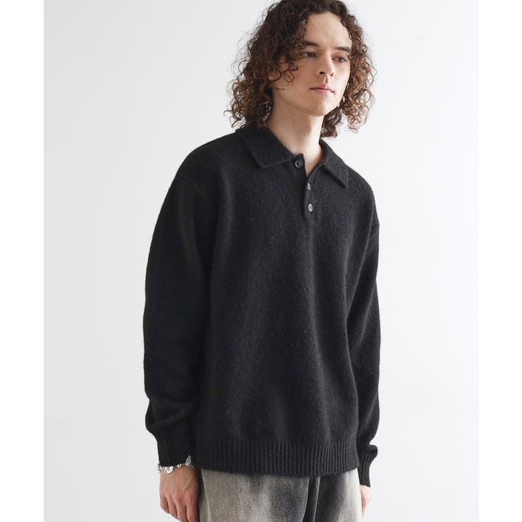 ブラック(019) | カーブスイッチニットポロシャツ | tk.TAKEO KIKUCHI