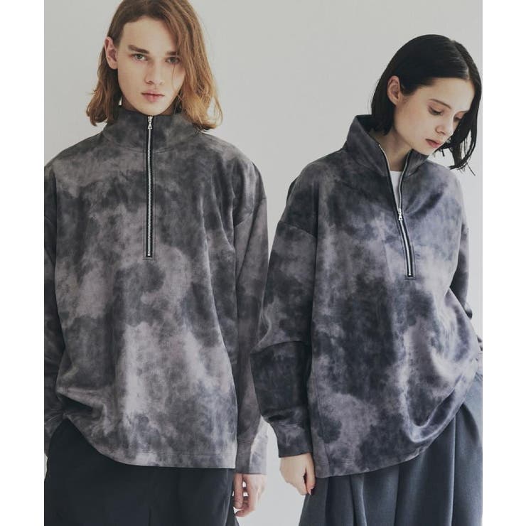 グレー(012) | ヴィンテージライクプリント ハーフジッププルオーバー | tk.TAKEO KIKUCHI