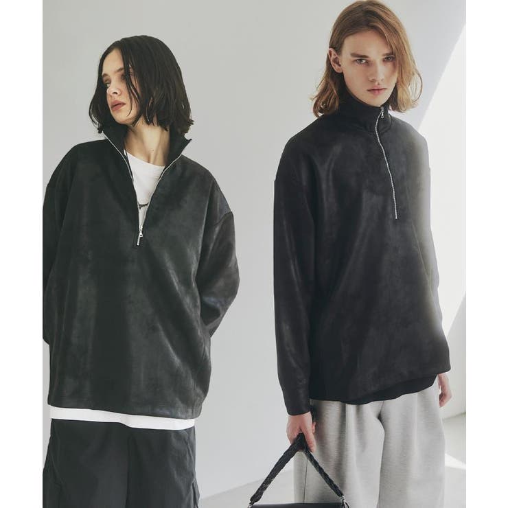 ブラック(019) | ヴィンテージライクプリント ハーフジッププルオーバー | tk.TAKEO KIKUCHI