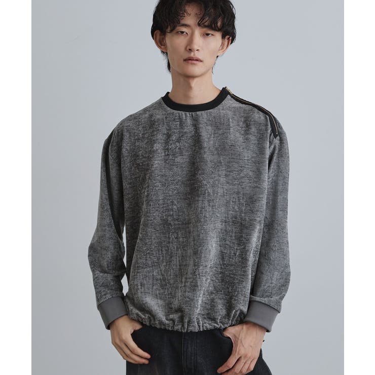 ライトグレー(011) | クラッシュベロアカットソー | tk.TAKEO KIKUCHI