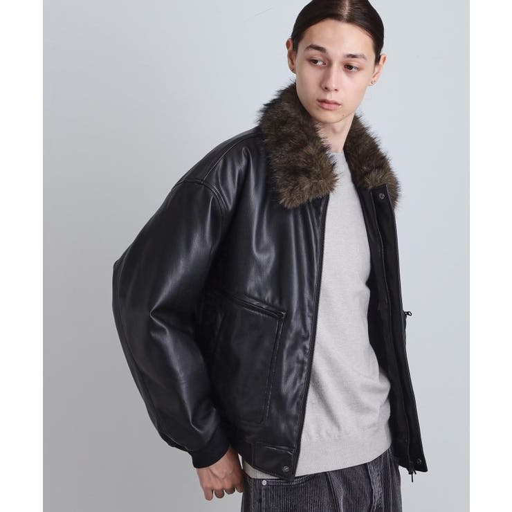 ブラック(019) | ヴィンテージライク衿フェイクファーブルゾン | tk.TAKEO KIKUCHI