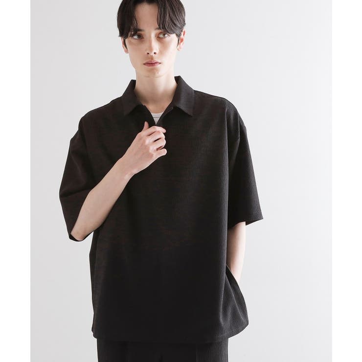 ブラック(019) | 【セットアップ対応】テッククレープスキッパーシャツ | tk.TAKEO KIKUCHI
