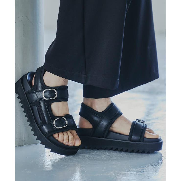 ブラック(019) | 身長＋4.2cmアソートシャークソールボリュームサンダル | tk.TAKEO KIKUCHI