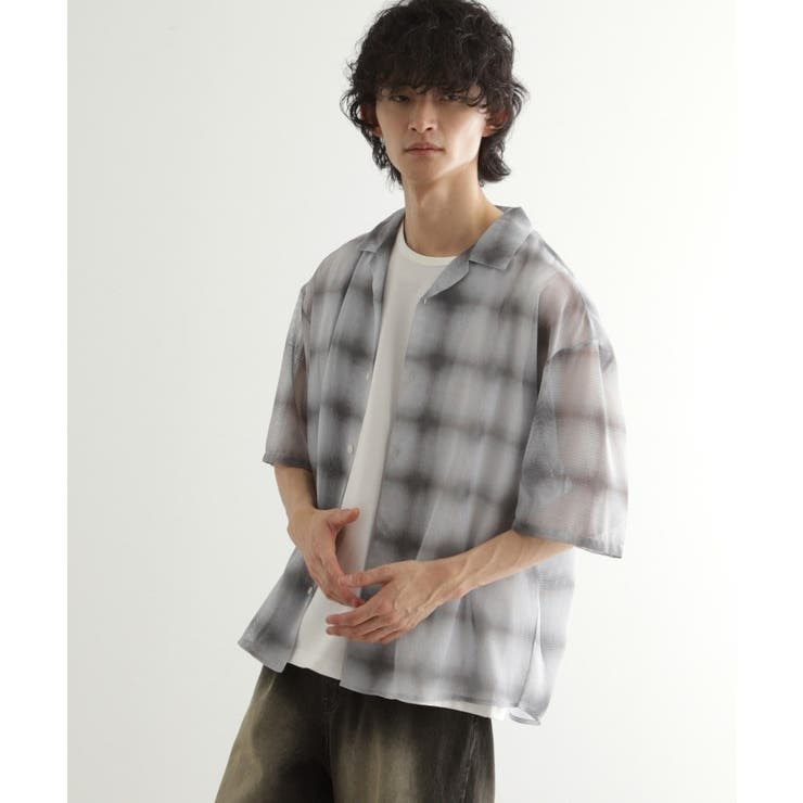 メッシュオンブレーチェックシャツ | tk.TAKEO KIKUCHI | 詳細画像2 