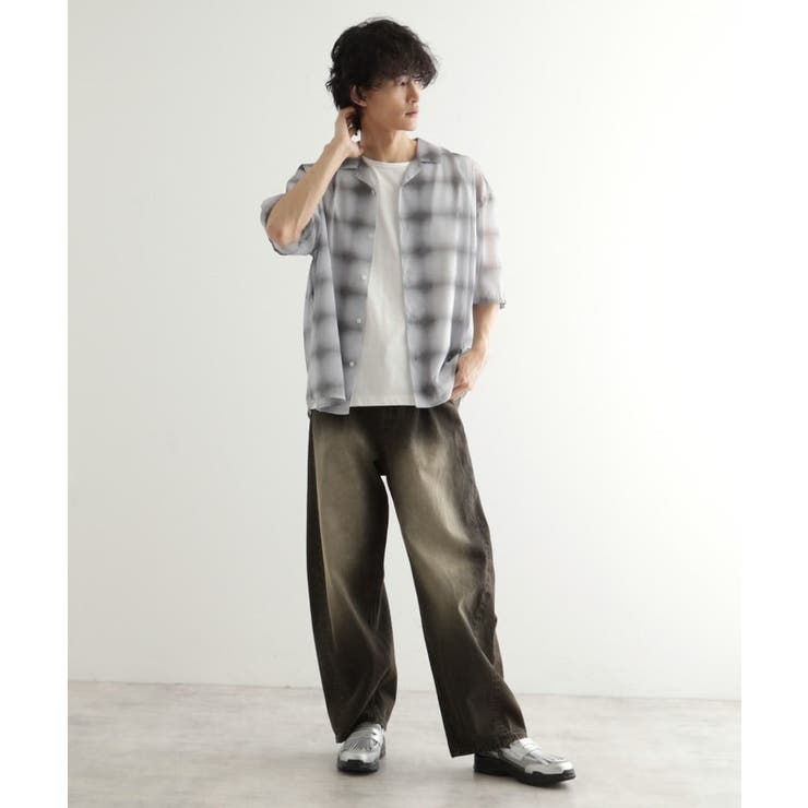 メッシュオンブレーチェックシャツ | tk.TAKEO KIKUCHI | 詳細画像4 