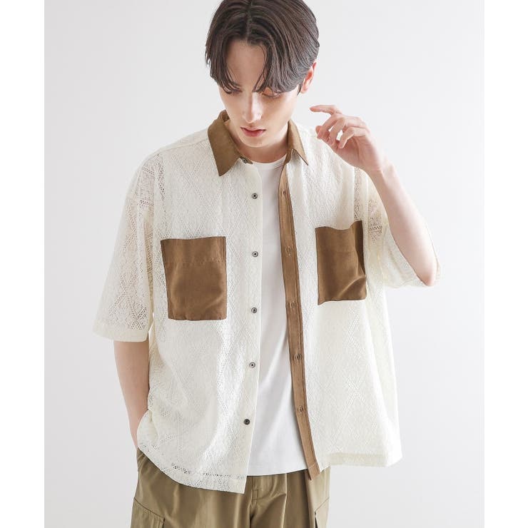 サマースエードコンビレースシャツ | tk.TAKEO KIKUCHI | 詳細画像2 