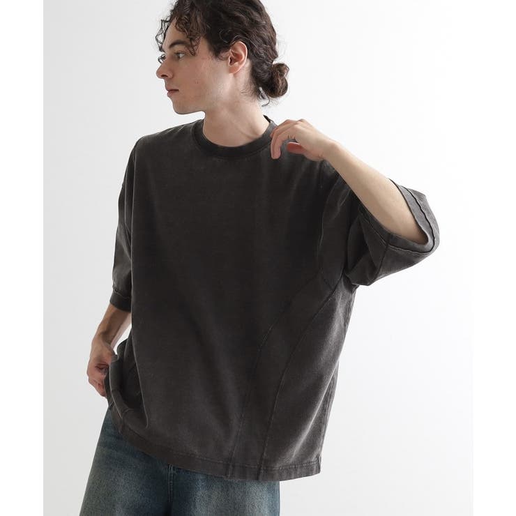 ブラック(019) | ヴィンテージクロップドTシャツ/ヴィンテージライク/半袖Tシャツ | tk.TAKEO KIKUCHI