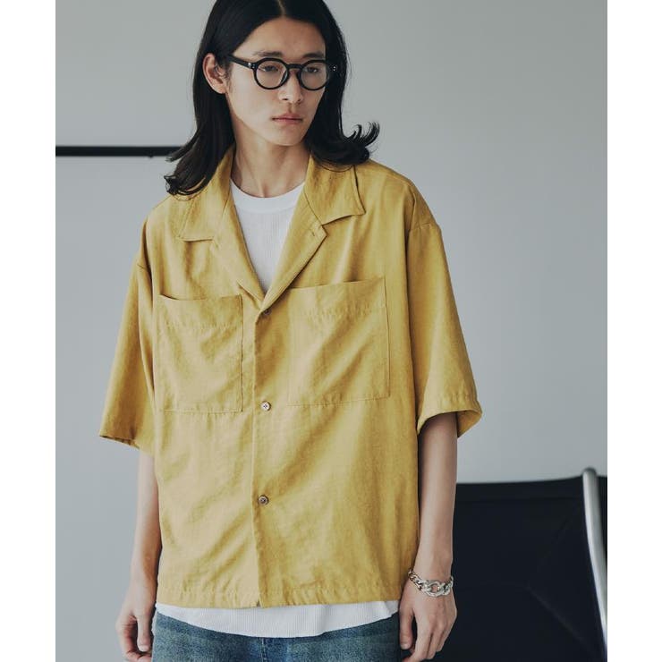 マスタード(033) | ヴィンテージライククロップドシャツ | tk.TAKEO KIKUCHI