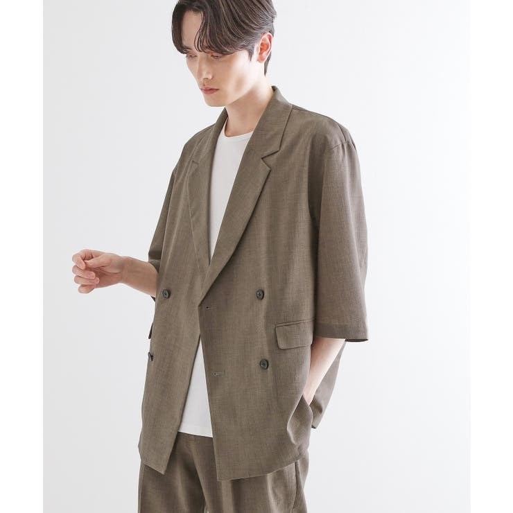 【セットアップ 2点セット】ダブルテーラード半袖ジャケット＋スラックス | tk.TAKEO KIKUCHI | 詳細画像11 