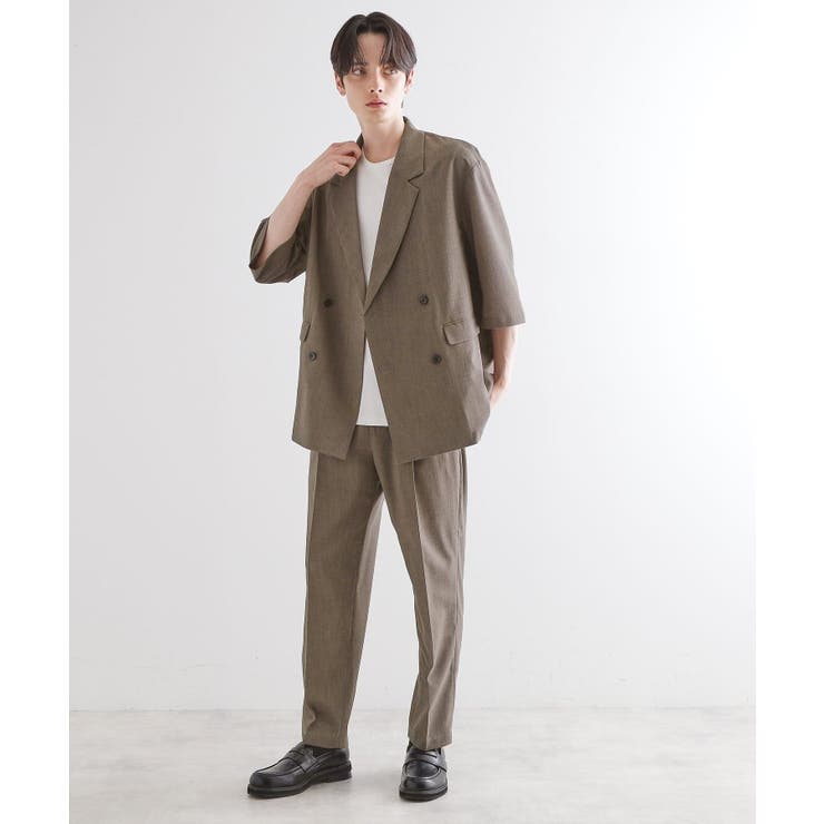 【セットアップ 2点セット】ダブルテーラード半袖ジャケット＋スラックス | tk.TAKEO KIKUCHI | 詳細画像13 