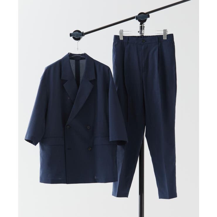 【セットアップ 2点セット】ダブルテーラード半袖ジャケット＋スラックス | tk.TAKEO KIKUCHI | 詳細画像3 