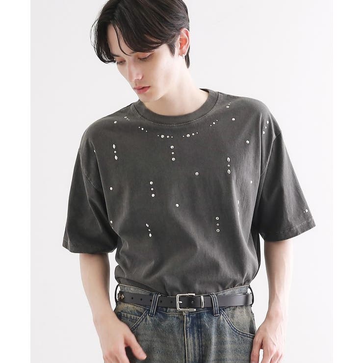 ブラック(019) | ヴィンテージライクスタッズTシャツ | tk.TAKEO KIKUCHI