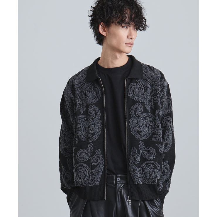 ブラック(419) | 【洗える】ペイズリージップカーディガン | tk.TAKEO KIKUCHI