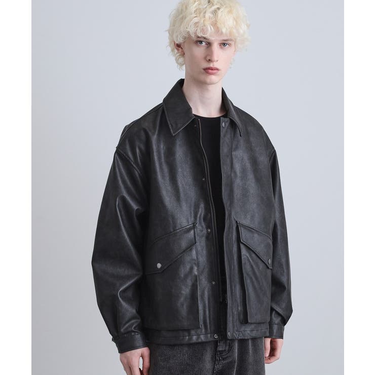 ブラック(119) | シンセティックレザーフライトジャケット | tk.TAKEO KIKUCHI