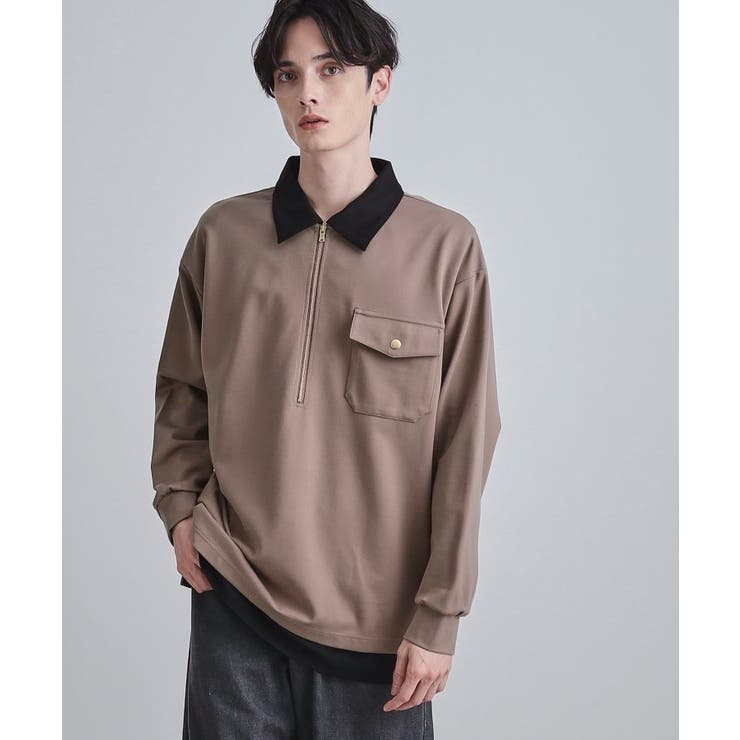 ハードポンチハーフジップポロカットソー | tk.TAKEO KIKUCHI | 詳細画像10 