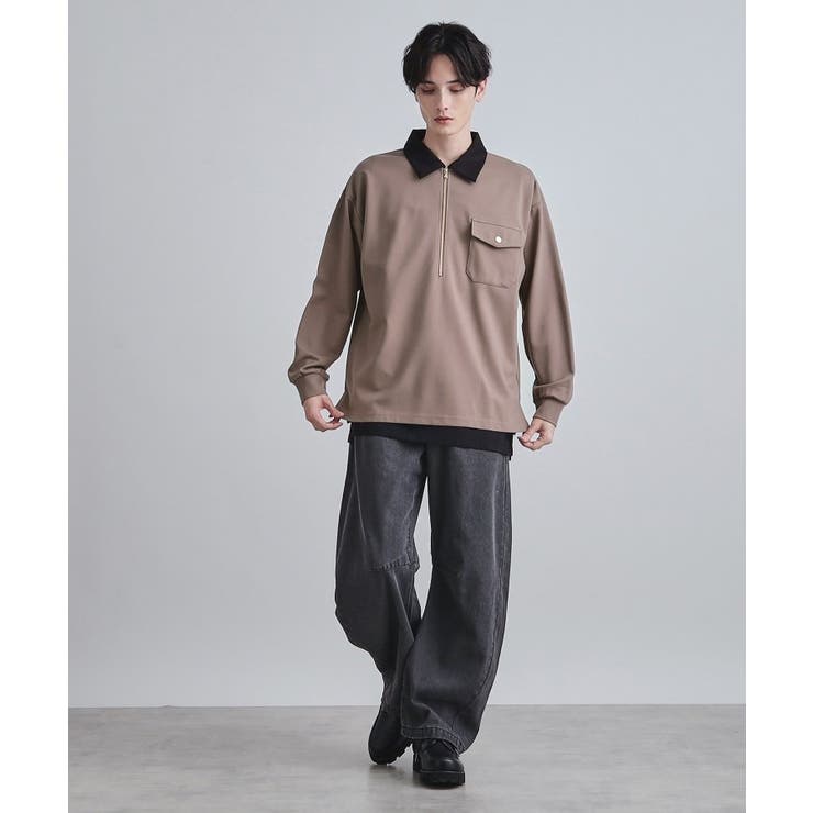 ハードポンチハーフジップポロカットソー | tk.TAKEO KIKUCHI | 詳細画像12 