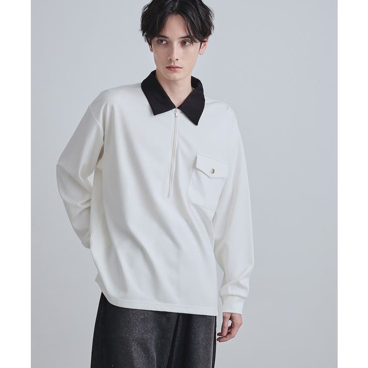 ホワイト(001) | ハードポンチハーフジップポロカットソー | tk.TAKEO KIKUCHI