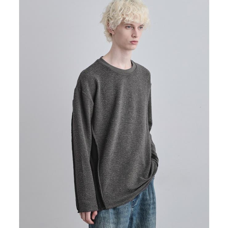 チャコールグレー(014) | アルチザンカットフクレジャカードカットソー | tk.TAKEO KIKUCHI