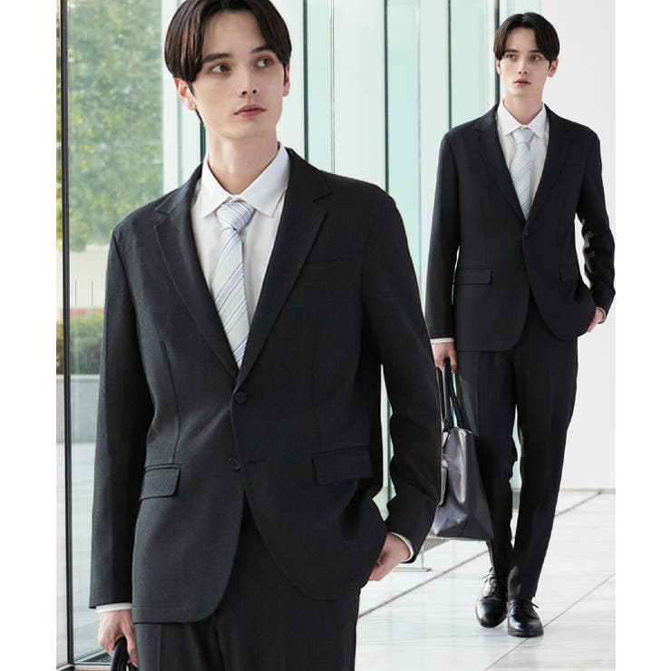 ブラック(019) | 【上下2点セット】洗えるピンヘッドストレッチセットアップ/ビジネスOK | tk.TAKEO KIKUCHI