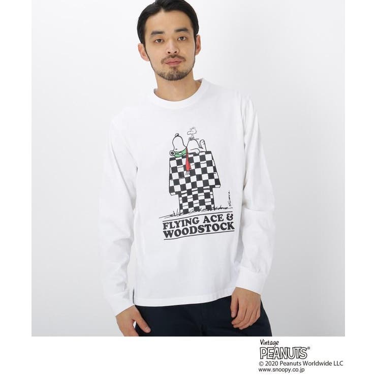 ピーナッツ Peanuts 別注 スヌーピー チェッカー 長袖 Tシャツ 品番 Wrdw Base Station ベースステーション のメンズファッション通販 Shoplist ショップリスト