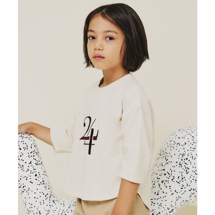【110-160】オーガビッツナンバー刺繍7分袖Tシャツ | THE SHOP TK | 詳細画像1 