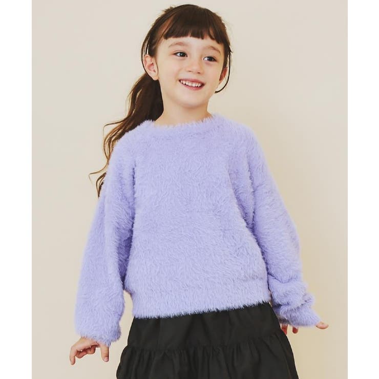 パープル(081) | 【130・150】フェザークルーネックニット | THE SHOP TK