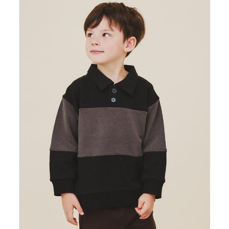 ブラック(519) | 【110-160】バイカラーラガー裏毛プルオーバー | THE SHOP TK