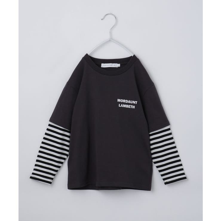 スミクロ(018) | 【110－160】レイヤード風デニムアップリケロンTee | THE SHOP TK